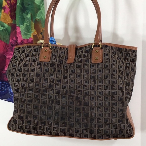 Vtg L.A.M.B. Large fabric/leather tote bag - Picture 4 of 12